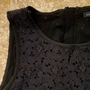 Banana Republic Lace Black Blouse Zip Back Tank Size 0